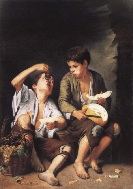 Bartolome Esteban Murillo Grapes and melon eater